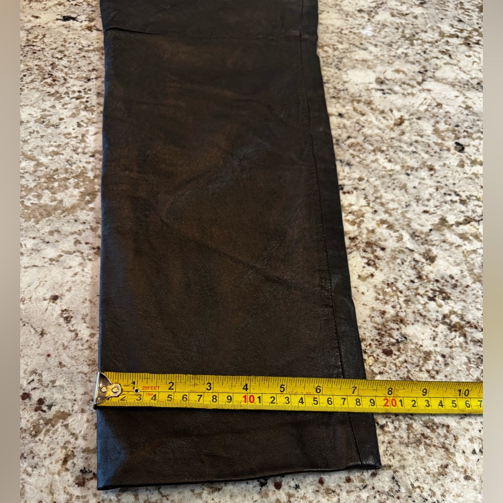 Black Leather Straight Leg‎ Pants - Picture 9 of 10